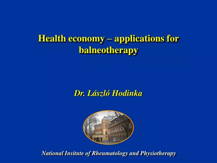 health economy applications for balneotherapy