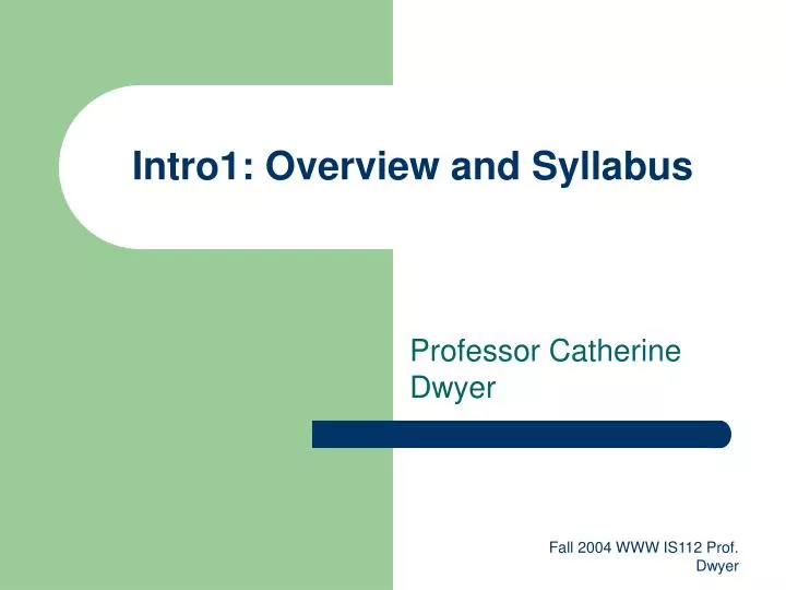 intro1 overview and syllabus