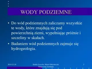 wody podziemne