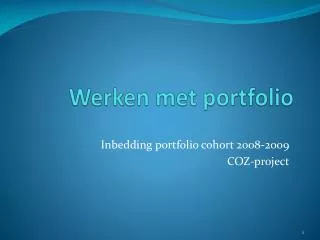 werken met portfolio