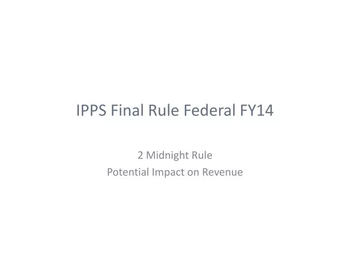 ipps final rule federal fy14