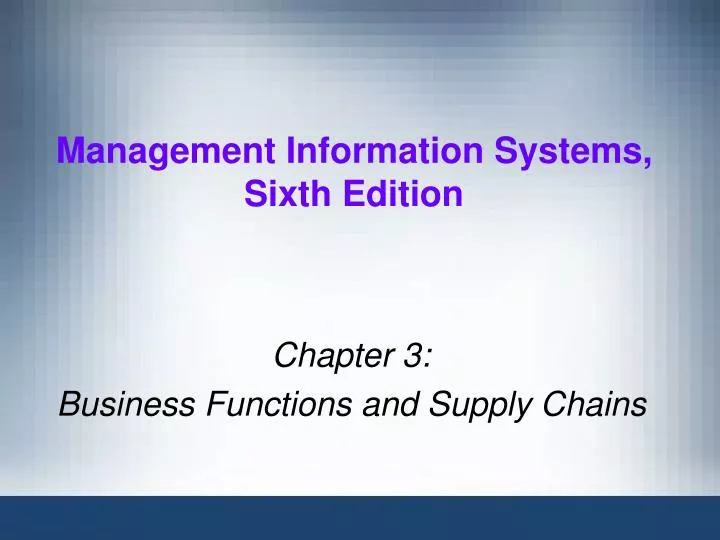 management information systems sixth edition