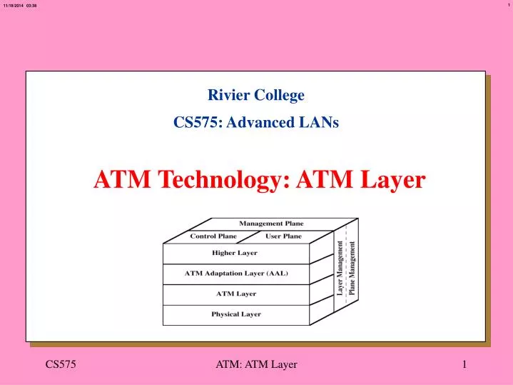 rivier college cs575 advanced lans atm technology atm layer