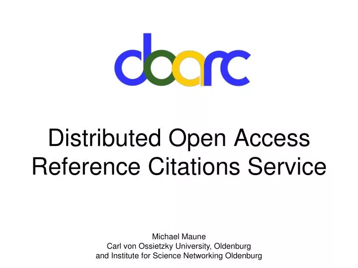 distributed open access reference citations service
