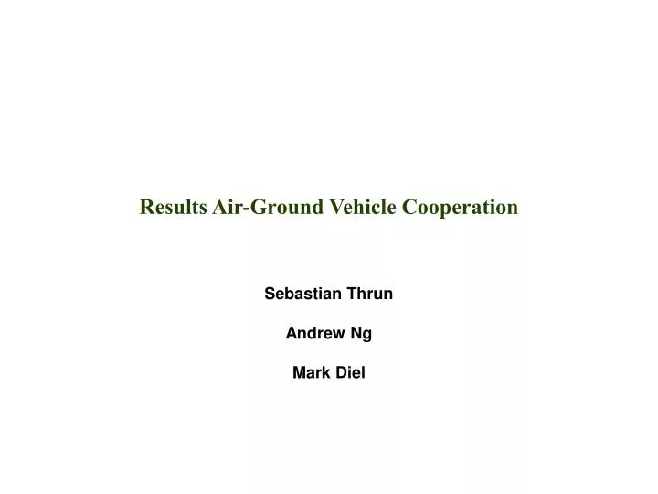 results air ground vehicle cooperation