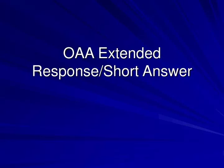 oaa extended response short answer