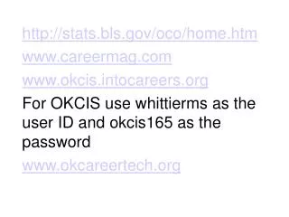 stats.bls/oco/home.htm careermag okcistocareers