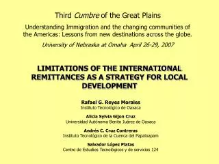 LIMITATIONS OF THE INTERNATIONAL REMITTANCES AS A STRATEGY FOR LOCAL DEVELOPMENT