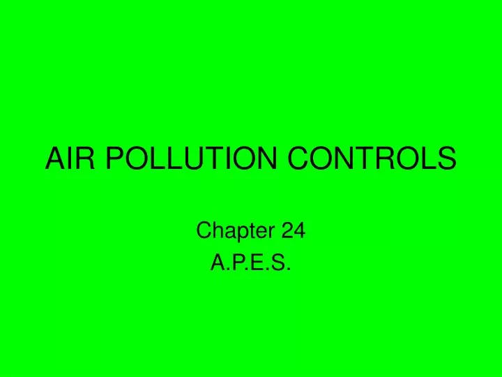 air pollution controls