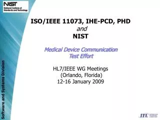 Medical Device Test Effort NIST Team Members