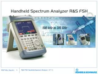 General Purpose Spectrum Analysis Service Maintenance Simple lab applications