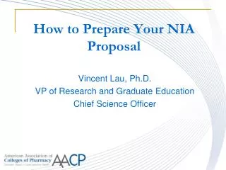 How to Prepare Your NIA Proposal