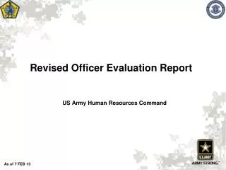 Revised Officer Evaluation Report