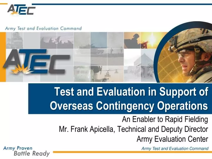 test and evaluation in support of overseas contingency operations