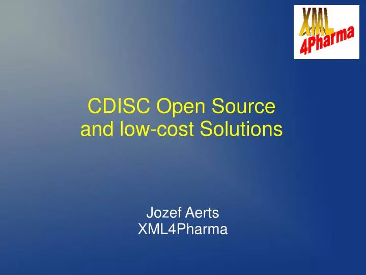 cdisc open source and low cost solutions