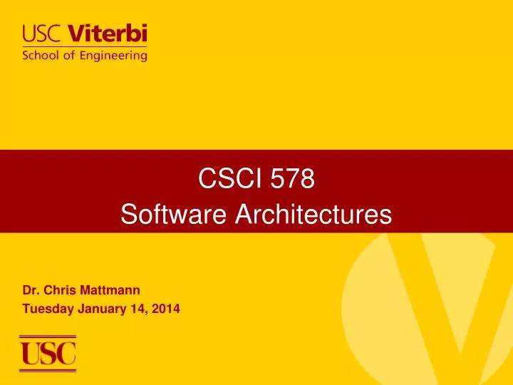 csci 578 software architectures