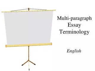 Multi-paragraph Essay Terminology