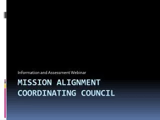 Mission Alignment Coordinating Council