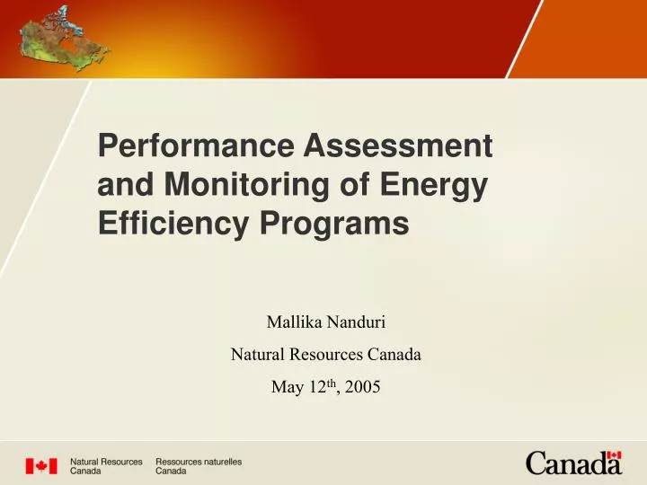 performance assessment and monitoring of energy efficiency programs