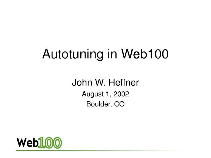 autotuning in web100