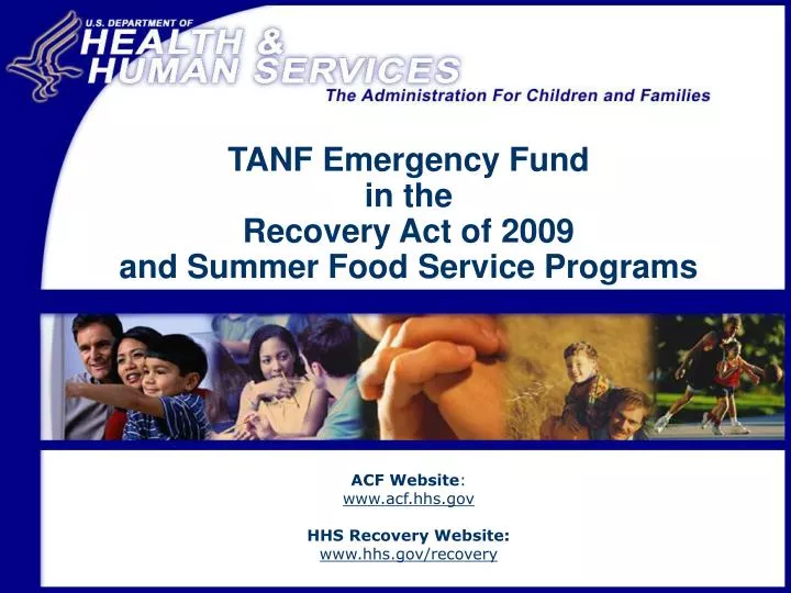 tanf emergency fund in the recovery act of 2009 and summer food service programs