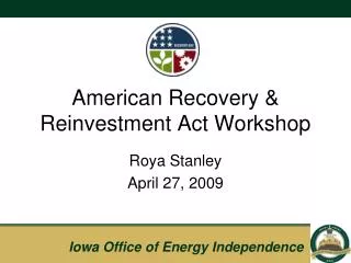 American Recovery &amp; Reinvestment Act Workshop