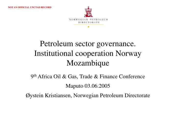 petroleum sector governance institutional cooperation norway mozambique