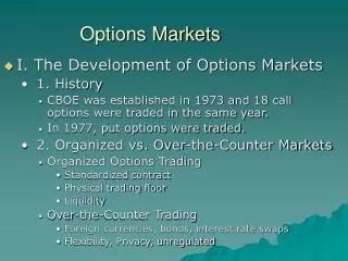 Options Markets