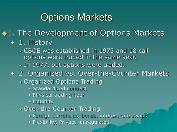 options markets