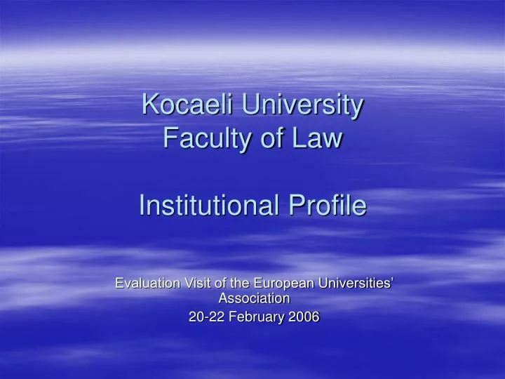 kocaeli university faculty of law institutional profile