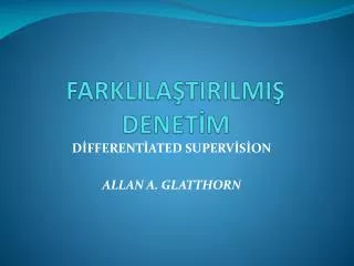 farklila tirilmi denet m