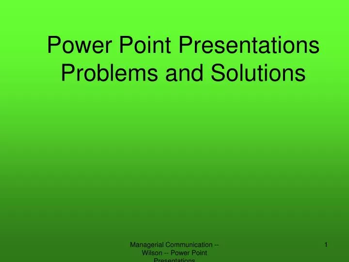 power point presentations problems and solutions
