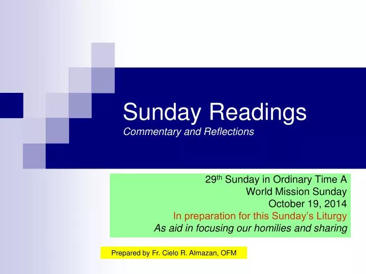 sunday readings commentary and reflections