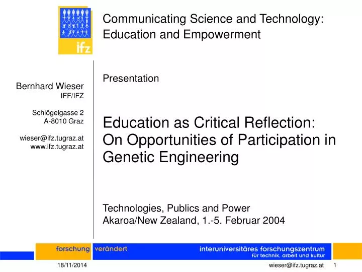 communicating science and technology education and empowerment