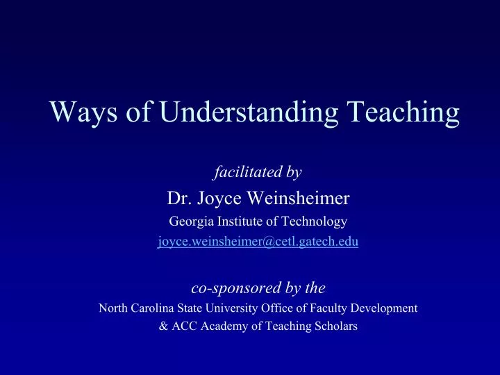 ways of understanding teaching