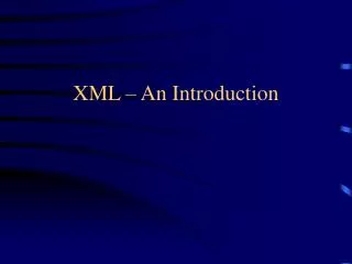 xml an introduction