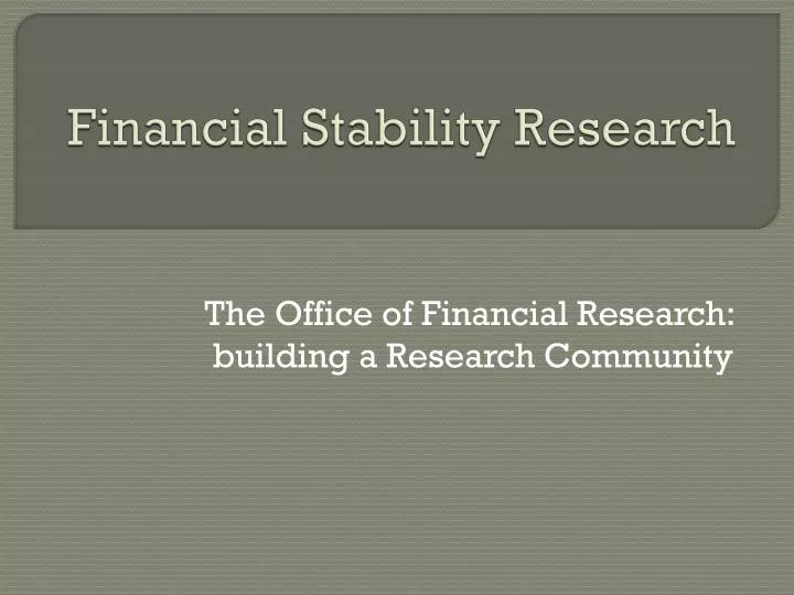 financial stability research
