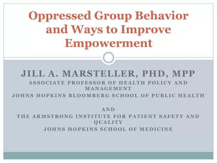 oppressed group behavior and ways to improve empowerment