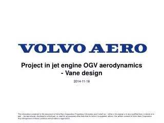 Project in jet engine OGV aerodynamics - Vane design
