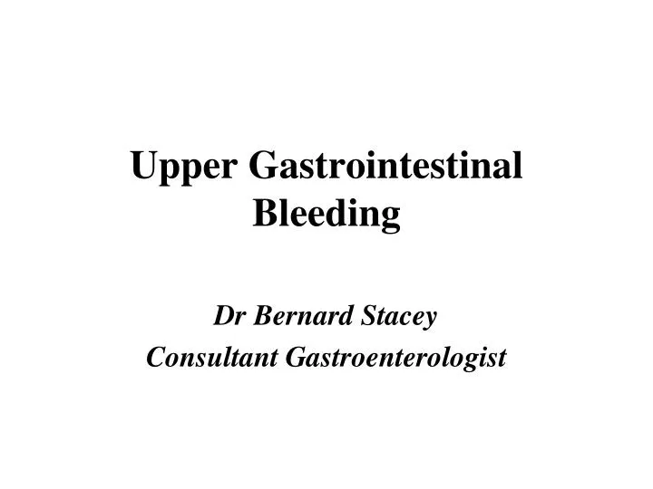 upper gastrointestinal bleeding