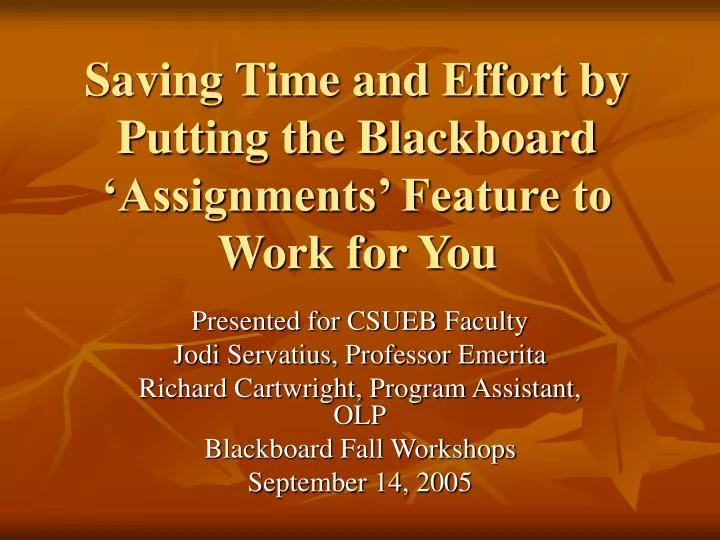 saving time and effort by putting the blackboard assignments feature to work for you