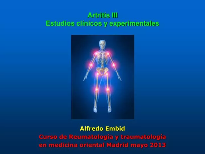 artritis iii estudios cl nicos y experimentales