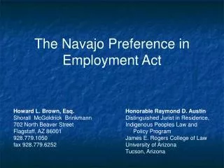 The Navajo Preference in Employment Act