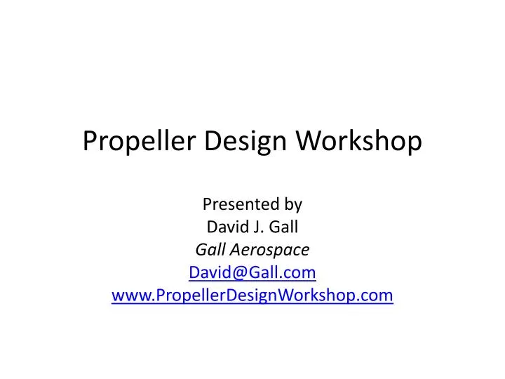 propeller design workshop