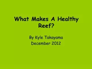 What Makes A Healthy Reef?