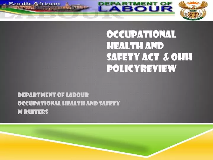 occupational health and safety act ohh policyreview