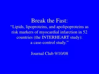 Journal Club 9/10/08