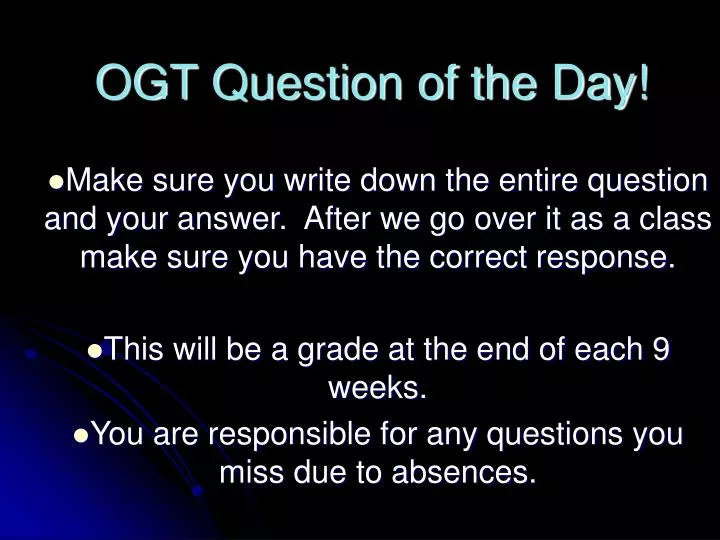 ogt question of the day