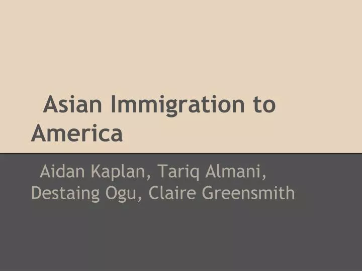 asian immigration to america