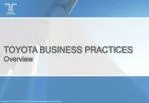TOYOTA BUSINESS PRACTICES Overview